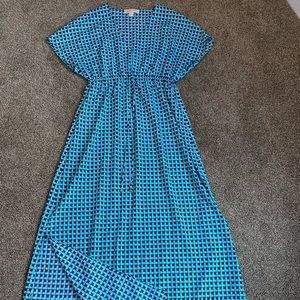 Michael Kors Geometric Print Maxi Dress SZ S